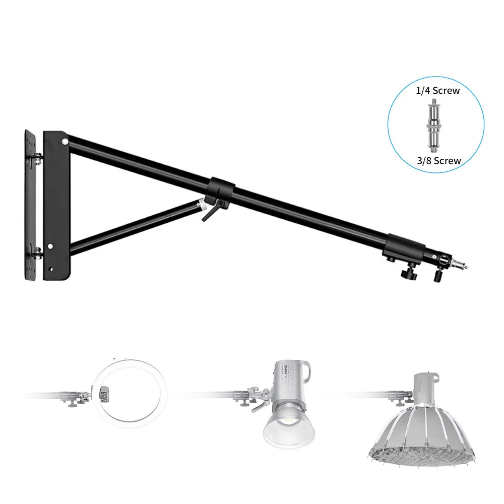 Photography Lighting System - 100/135/170 cm Wandmontage, dreieckiger Galgenarm, Fotografie-Blitzlicht,