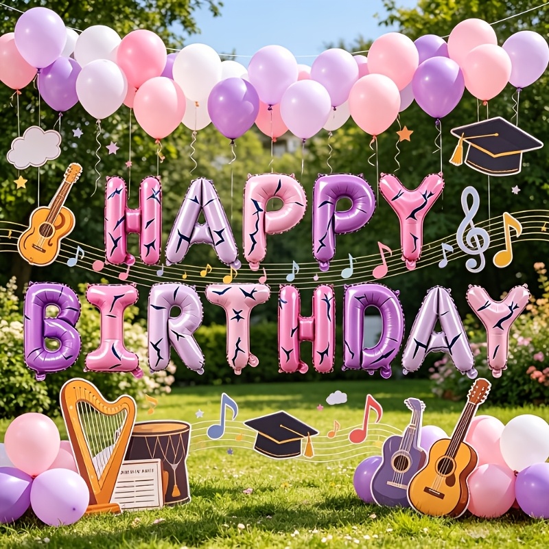 Photography Lightning - 16 Zoll lila-rosa Happy Birthday Ballon