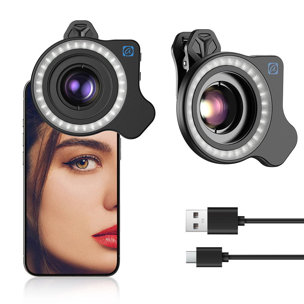 Photography Lightning - APEXEL NEUES Makro-Objektiv mit Ringlicht, Hochleistungs-Kameraobjektiv-Ringlicht