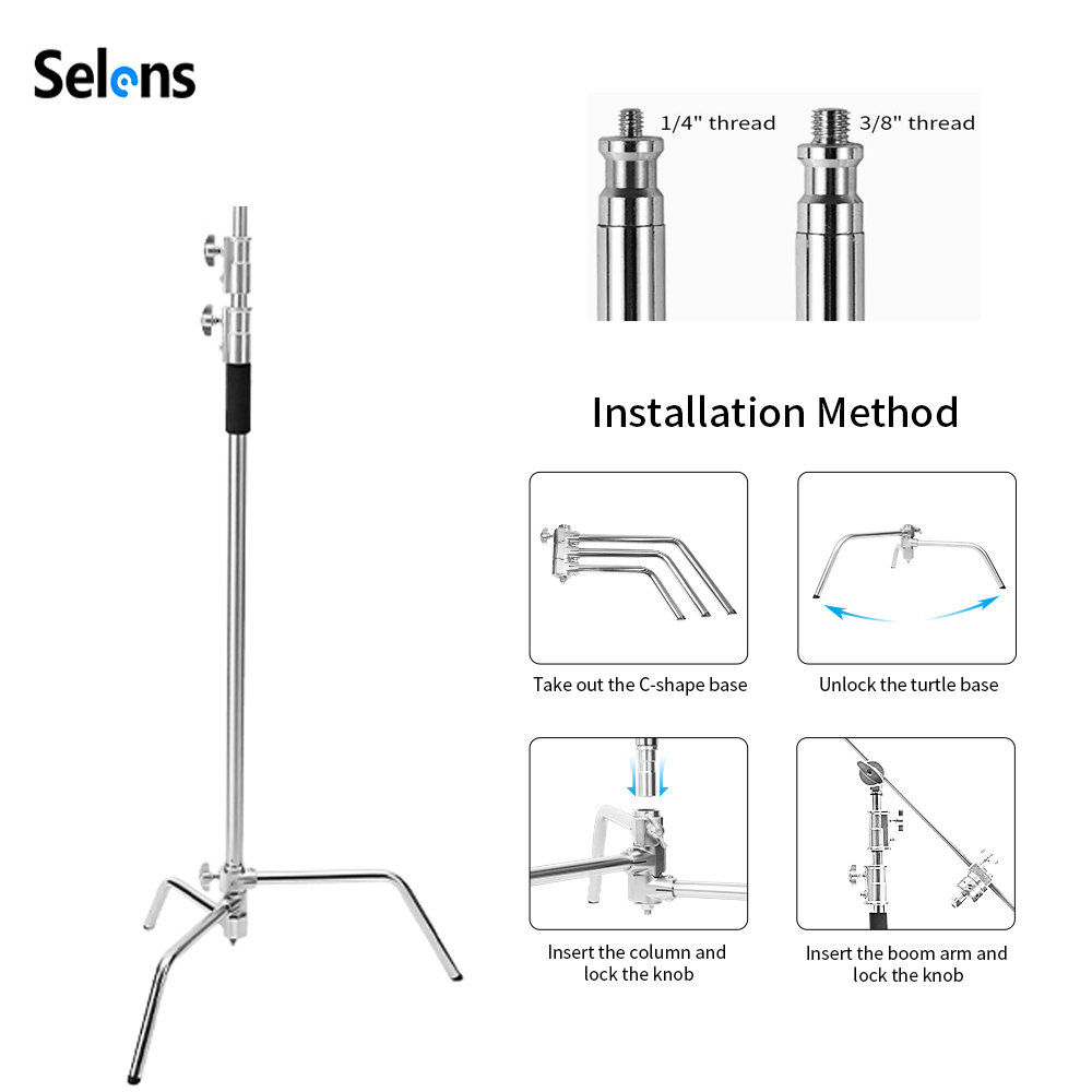 Selens 300cm C-Stand Edelstahl – Photography Lightning Bewertung und Preis