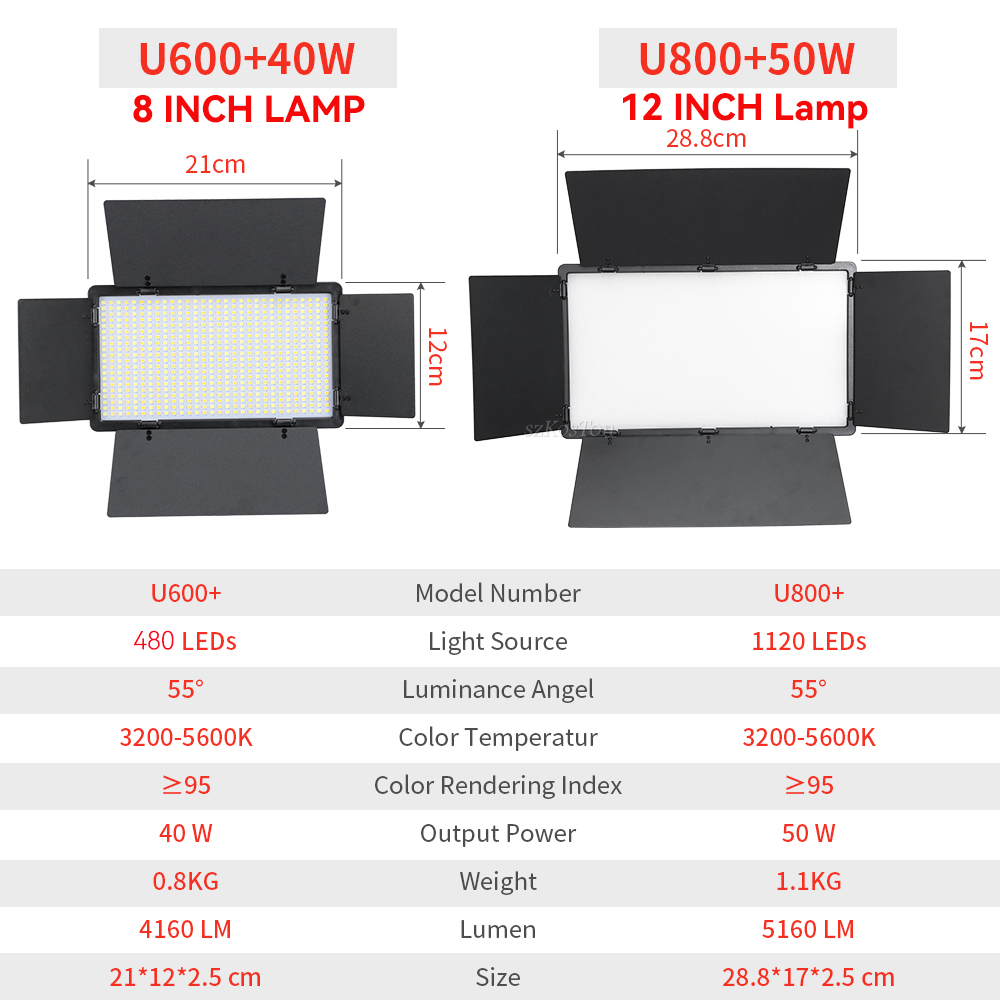 U800 U600 LED Foto Studio Vide – Photography Lighting System Bewertung und Preis